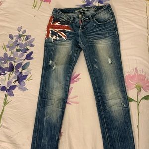 Size 3 Almost Famous Union Jack Jeans